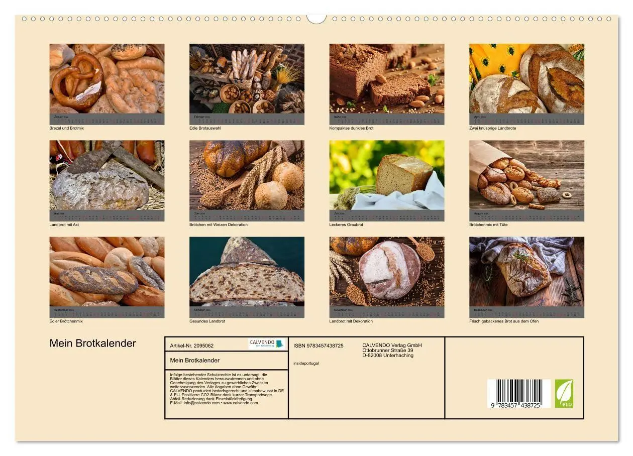Bild: 9783457438725 | Mein Brotkalender (hochwertiger Premium Wandkalender 2026 DIN A2...