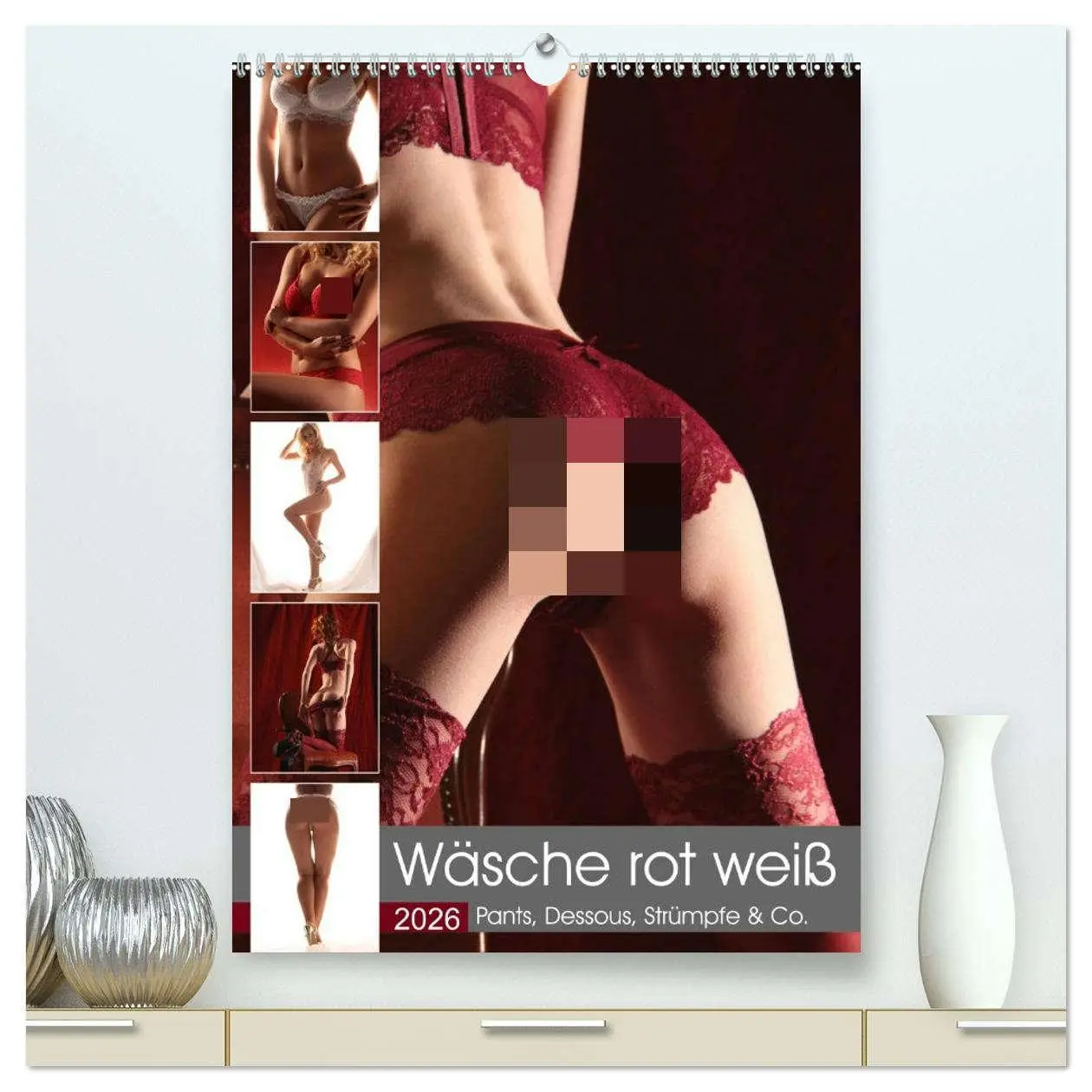 Cover: 9783516388725 | Wäsche rot weiß (hochwertiger Premium Wandkalender 2026 DIN A2...