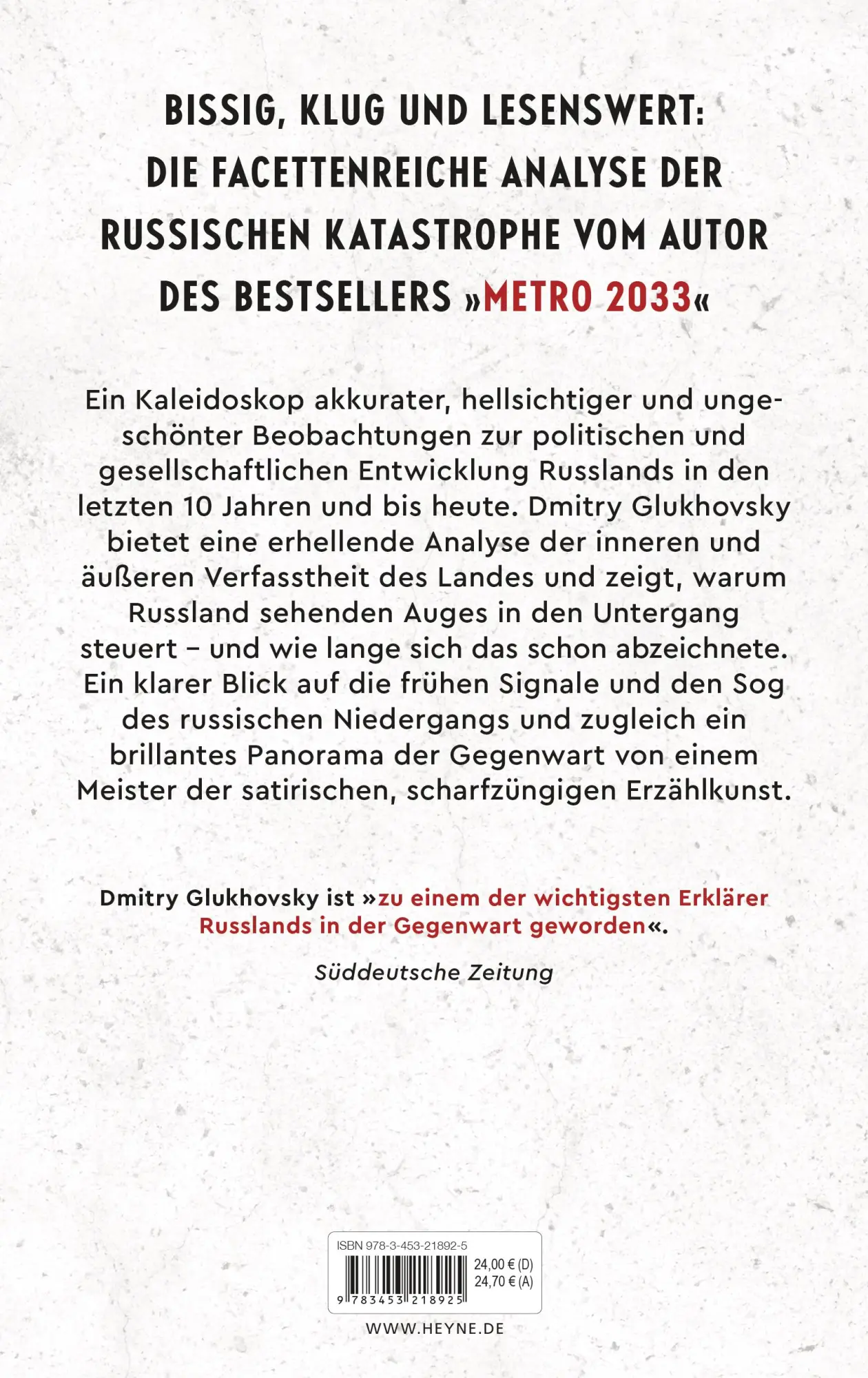 Bild: 9783453218925 | Wir. Tagebuch des Untergangs | Dmitry Glukhovsky | Buch | 448 S.