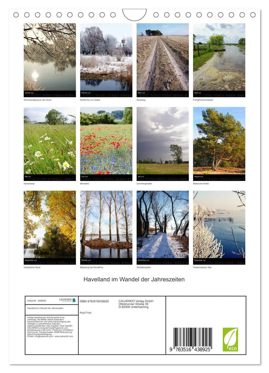 Bild: 9783516438925 | Havelland im Wandel der Jahreszeiten (Wandkalender 2026 DIN A4...