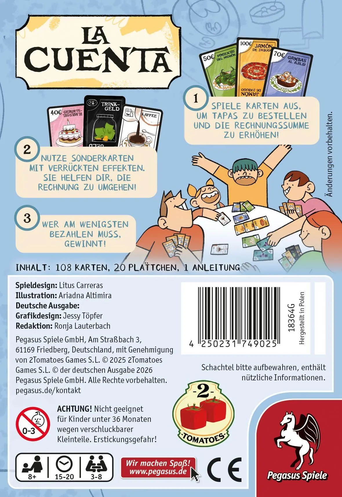 Bild: 4250231749025 | La Cuenta | Spiel | 18364G | Deutsch | 2026 | Pegasus Spiele GmbH