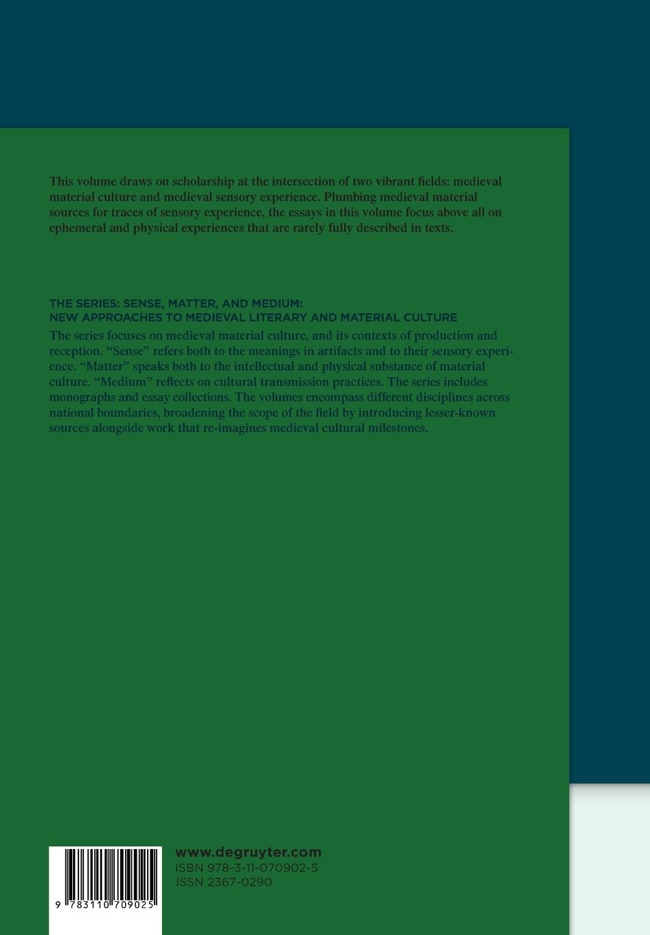 Rückseite: 9783110709025 | Sensory Reflections | Traces of Experience in Medieval Artifacts