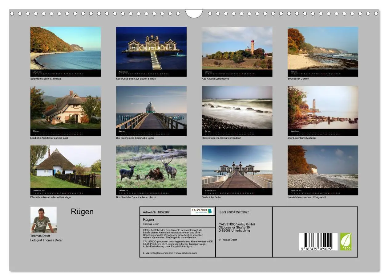 Bild: 9783435769025 | Rügen (Wandkalender 2025 DIN A3 quer), CALVENDO Monatskalender | 2025