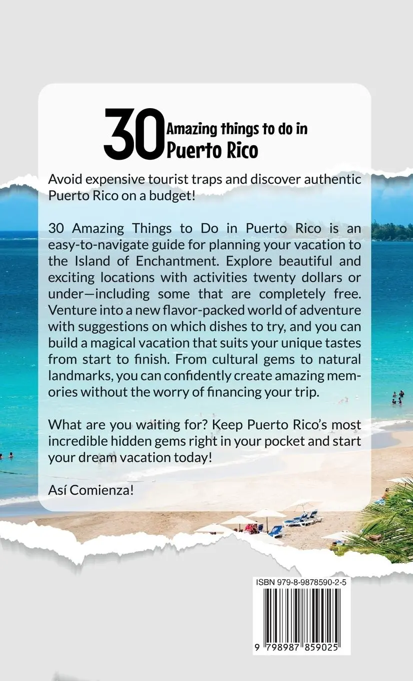 Rückseite: 9798987859025 | 30 Amazing things to do in Puerto Rico | Natasha Martinez (u. a.)