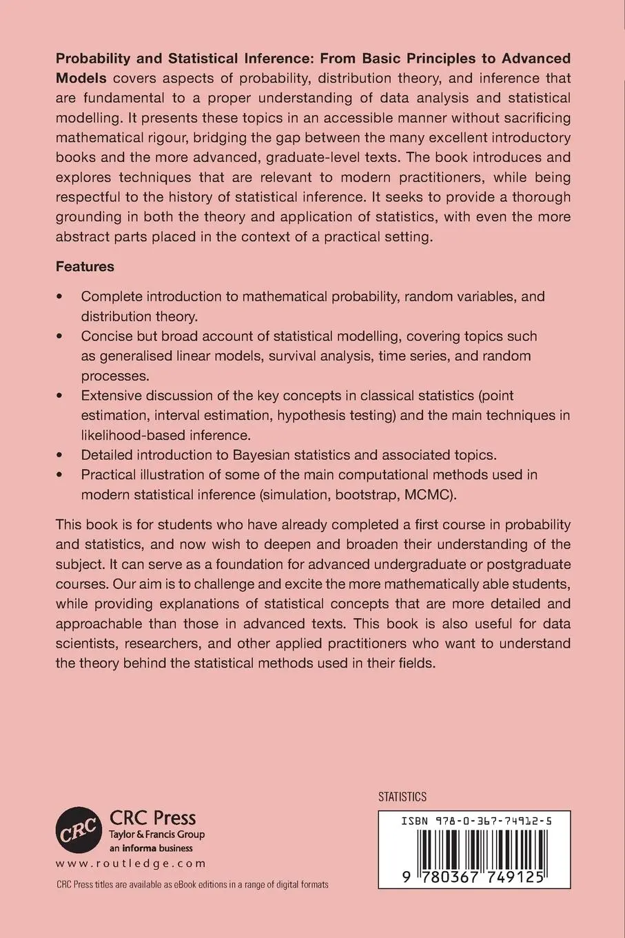 Rückseite: 9780367749125 | Probability and Statistical Inference | Mavrakakis (u. a.) | Buch