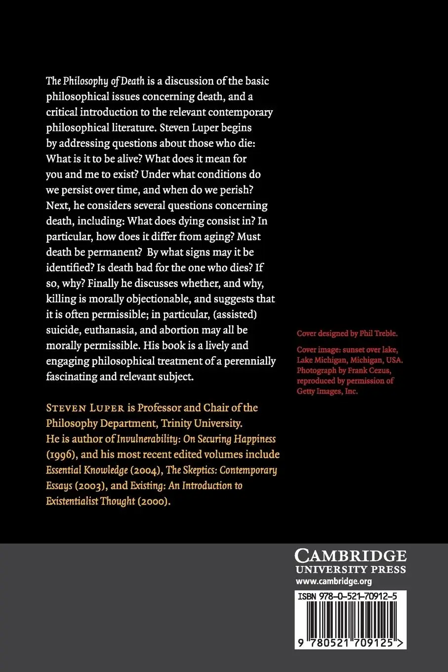 Rückseite: 9780521709125 | The Philosophy of Death | Steven Luper | Taschenbuch | Englisch | 2014