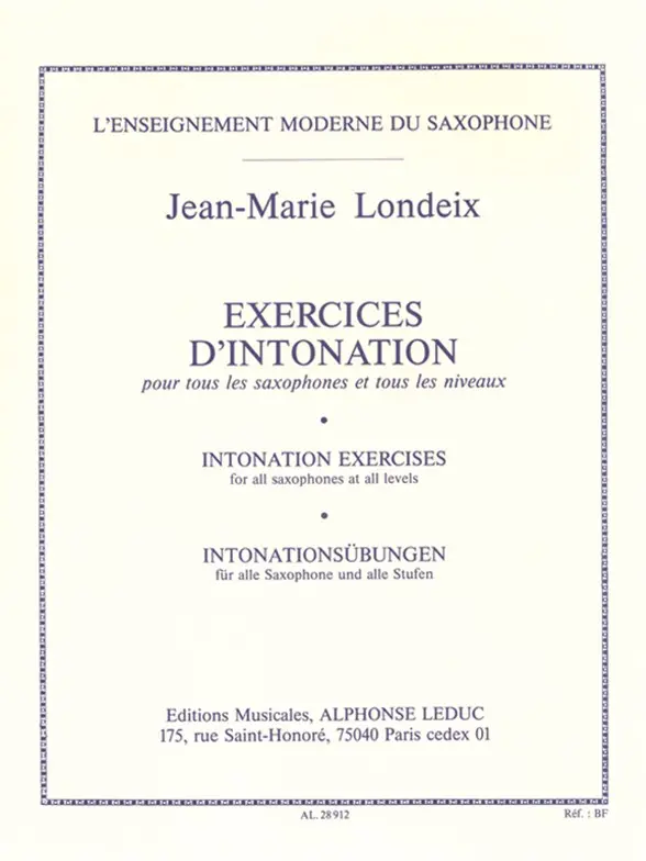 Cover: 9790046289125 | Exercices D'Intonation | Pour tous saxophones et tous niveaux