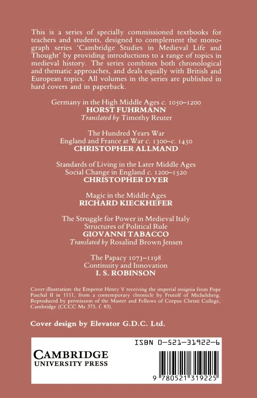 Rückseite: 9780521319225 | The Papacy, 1073 1198 | Continuity and Innovation | I. S. Robinson