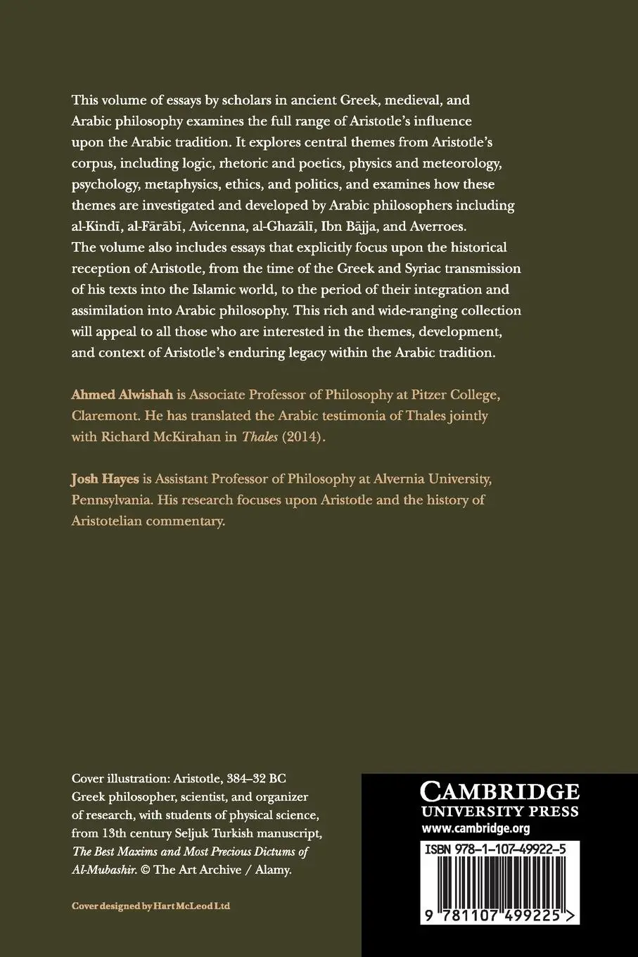 Rückseite: 9781107499225 | Aristotle and the Arabic Tradition | Ahmed Alwishah (u. a.) | Buch