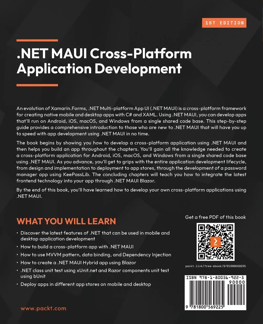 Rückseite: 9781800569225 | .NET MAUI Cross-Platform Application Development | Roger Ye | Buch