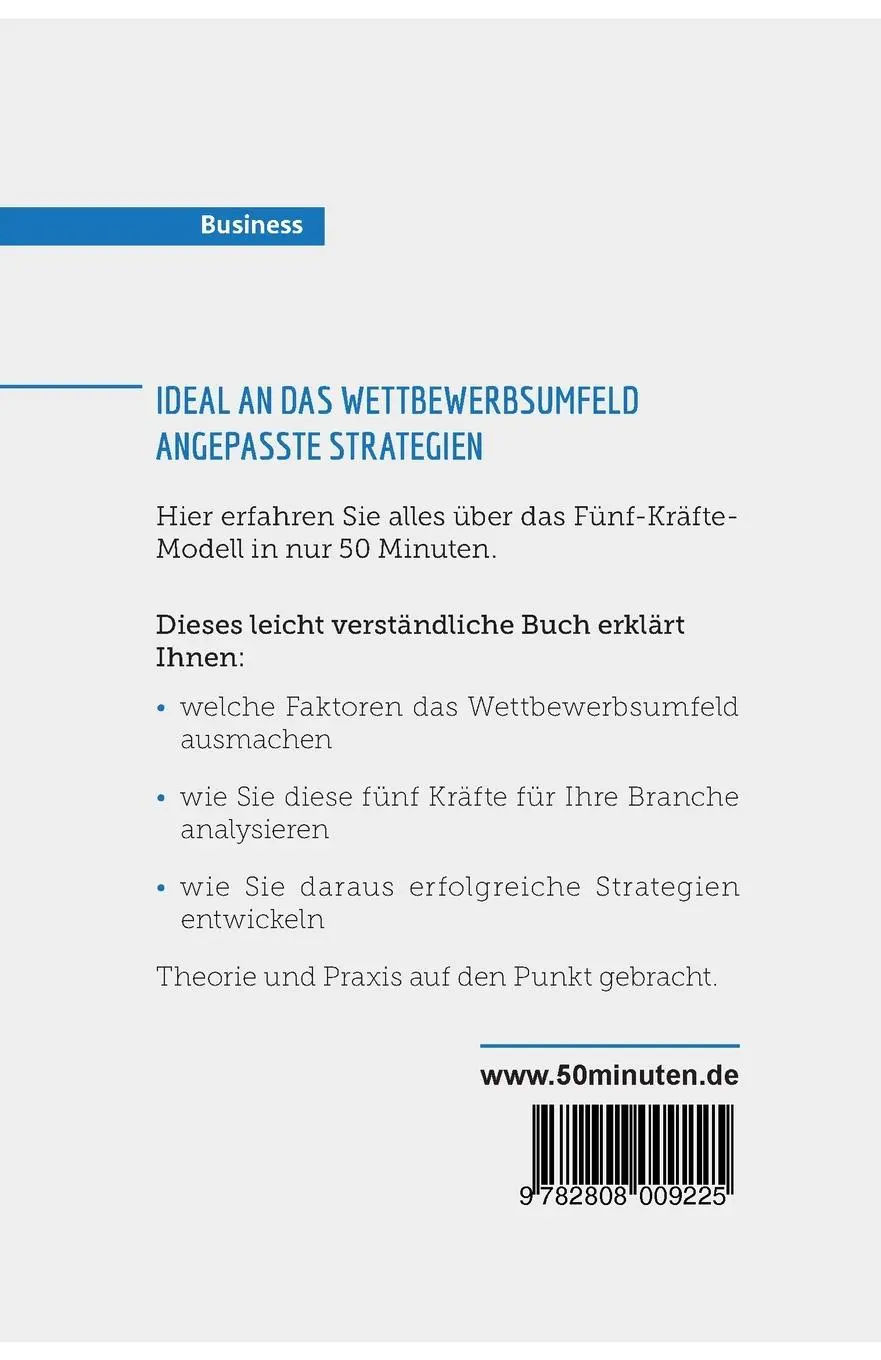 Rückseite: 9782808009225 | Das Fünf-Kräfte-Modell | Porters Erklärung des Wettbewerbsvorteils