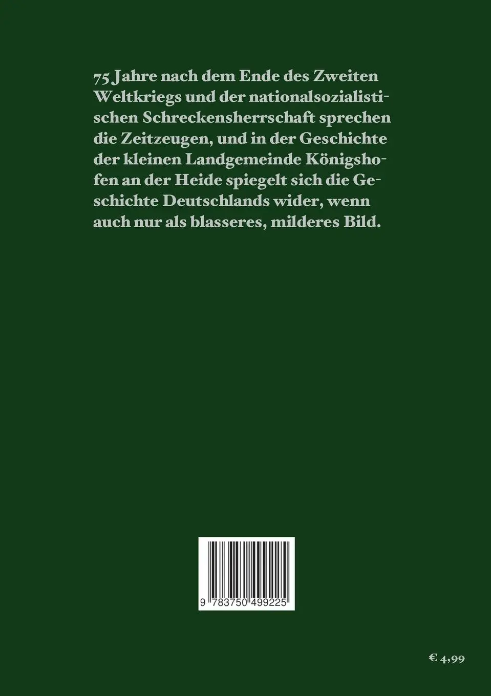 Rückseite: 9783750499225 | Königshofen 1945 | Michael Weber | Taschenbuch | 116 S. | Deutsch