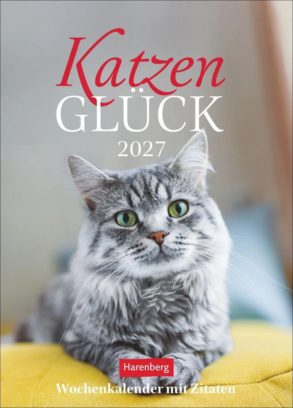 Cover: 9783840039225 | Katzenglück Wochenkalender 2027 - mit Zitaten | Harenberg | Kalender