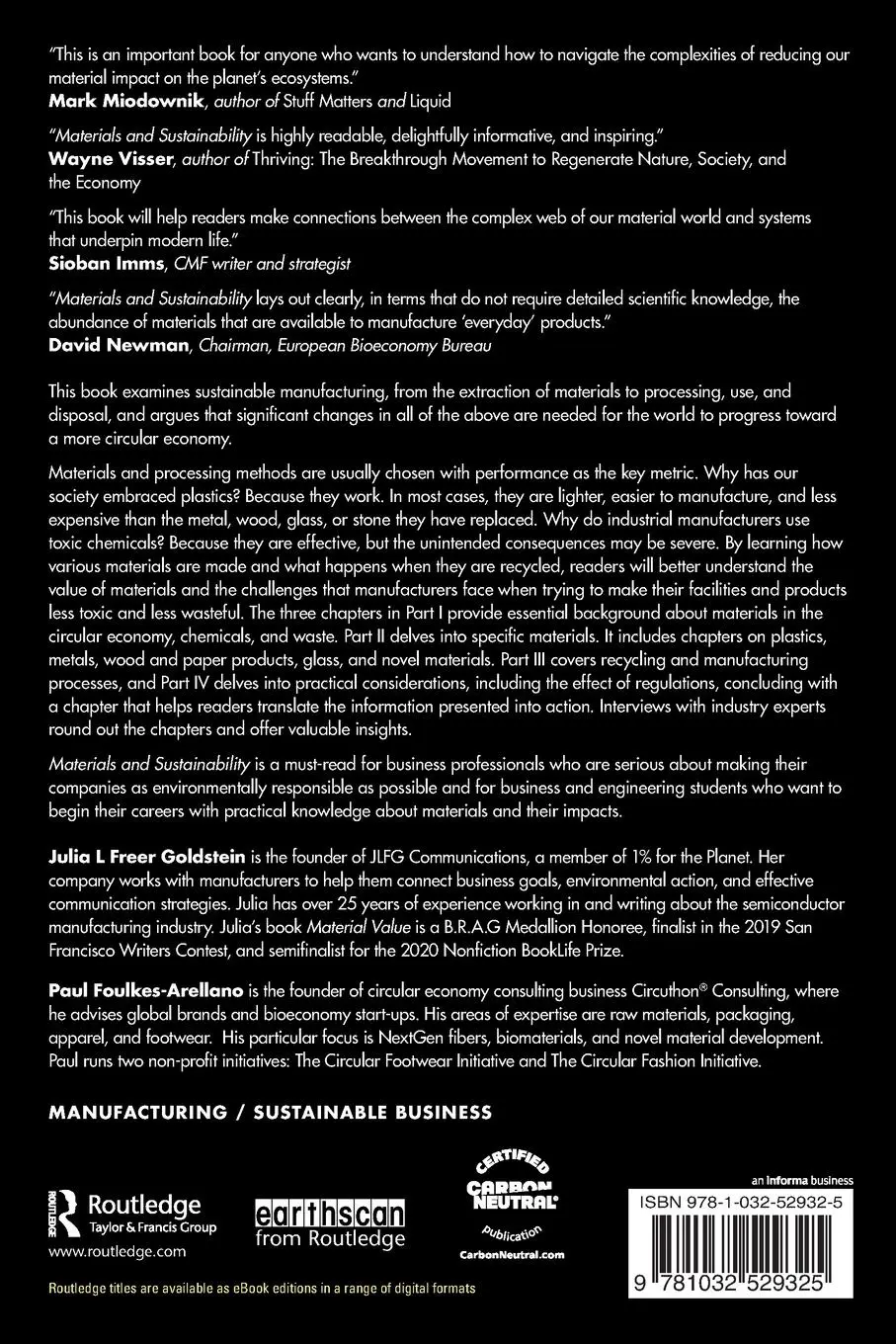 Rückseite: 9781032529325 | Materials and Sustainability | Building a Circular Future | Buch