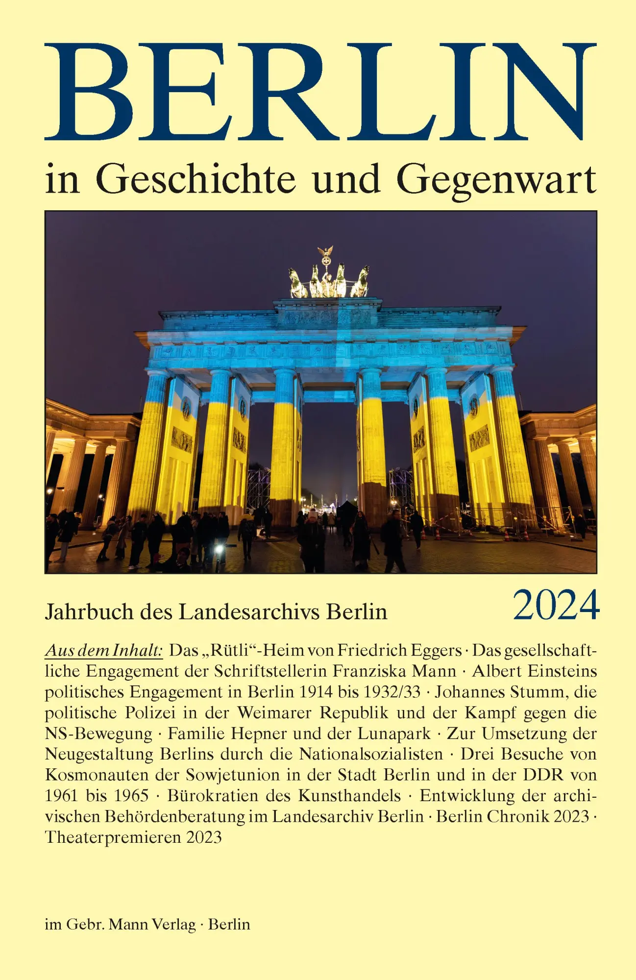 Cover: 9783786129325 | Berlin in Geschichte und Gegenwart | Landesarchiv Berlin | Buch | 2025