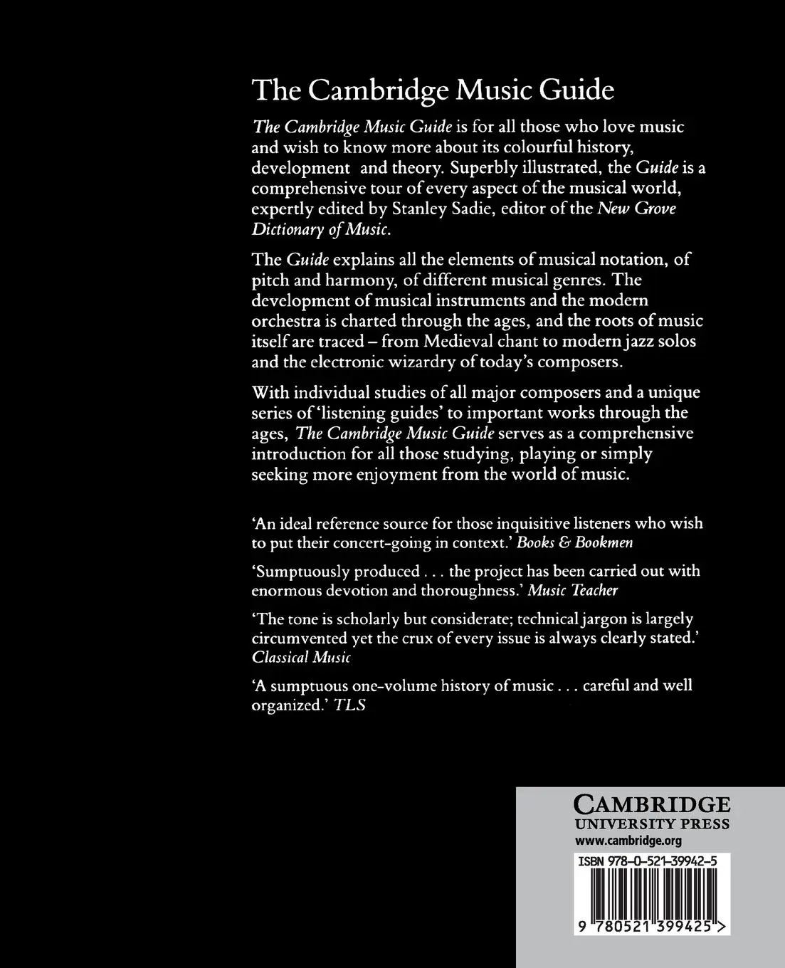 Rückseite: 9780521399425 | The Cambridge Music Guide | Stanley Sadie (u. a.) | Taschenbuch | Buch