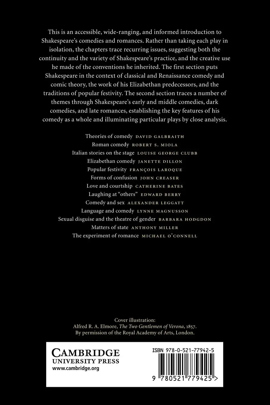 Rückseite: 9780521779425 | The Cambridge Companion to Shakespearean Comedy | Alexander Leggatt