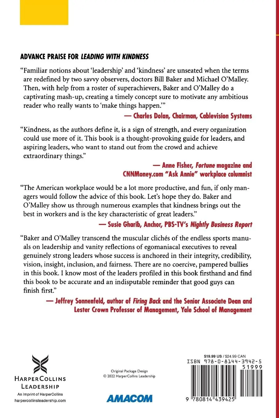 Rückseite: 9780814439425 | Leading with Kindness | William Baker (u. a.) | Taschenbuch | Englisch
