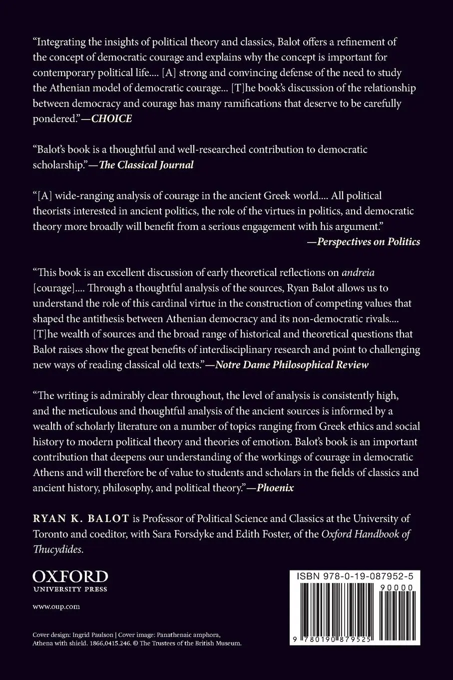 Rückseite: 9780190879525 | Courage in the Democratic Polis | Ryan K. Balot | Taschenbuch | 2018