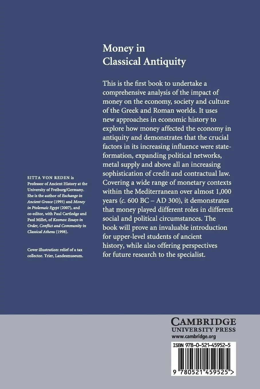 Rückseite: 9780521459525 | Money in Classical Antiquity | Sitta Von Reden | Taschenbuch | 2015