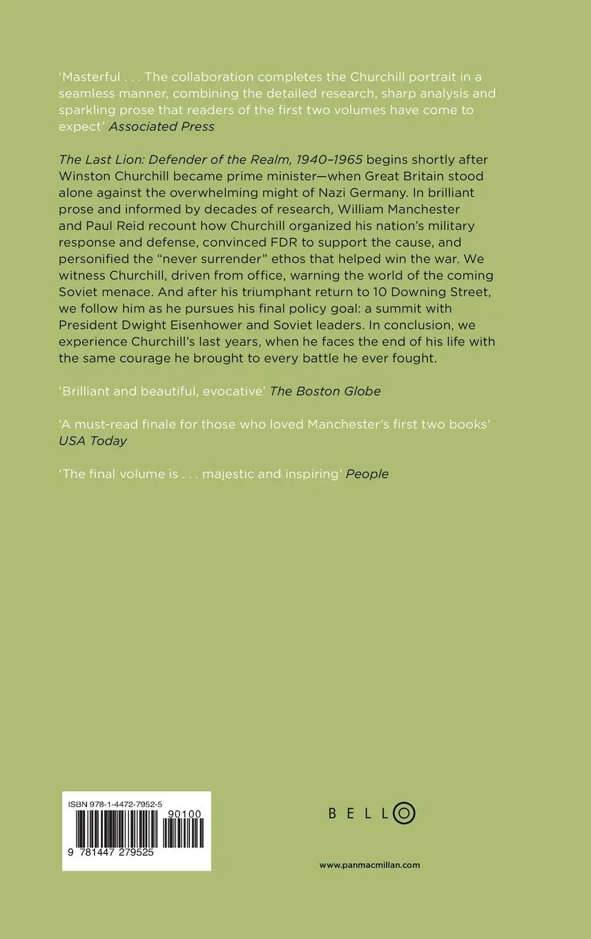 Rückseite: 9781447279525 | The Last Lion | William Manchester (u. a.) | Buch | Englisch | 2015