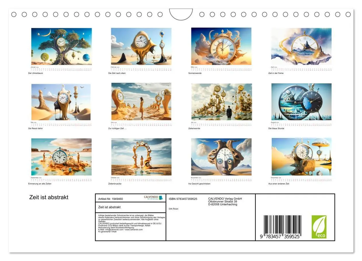 Bild: 9783457359525 | Zeit ist abstrakt (Wandkalender 2026 DIN A4 quer), CALVENDO...