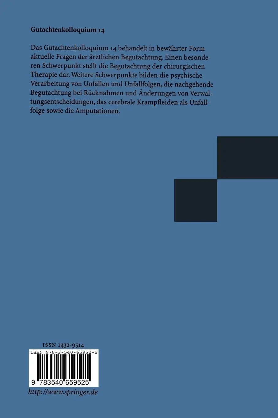Rückseite: 9783540659525 | Gutachtenkolloquium 14 | S. Hierholzer (u. a.) | Taschenbuch | xii