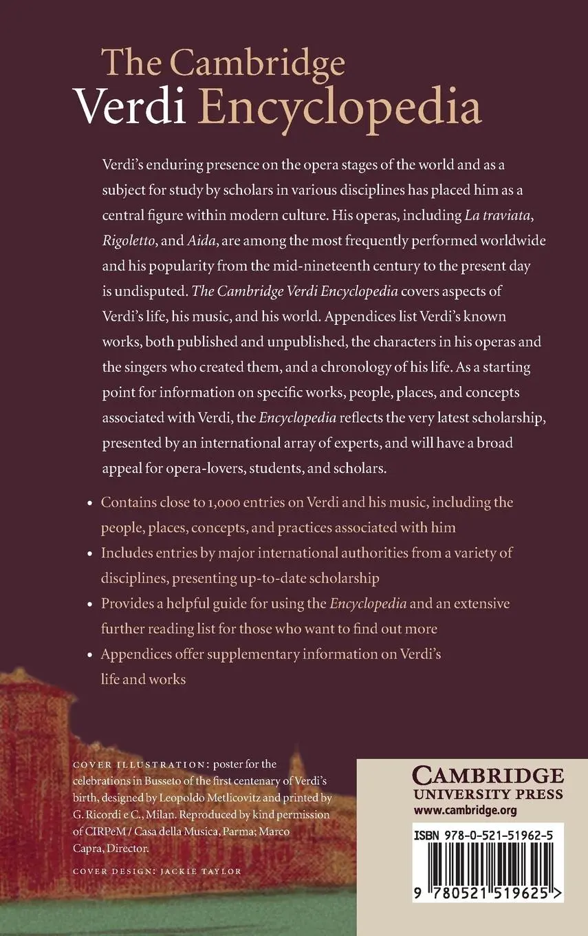 Rückseite: 9780521519625 | The Cambridge Verdi Encyclopedia | Roberta Montemorra Marvin | Buch