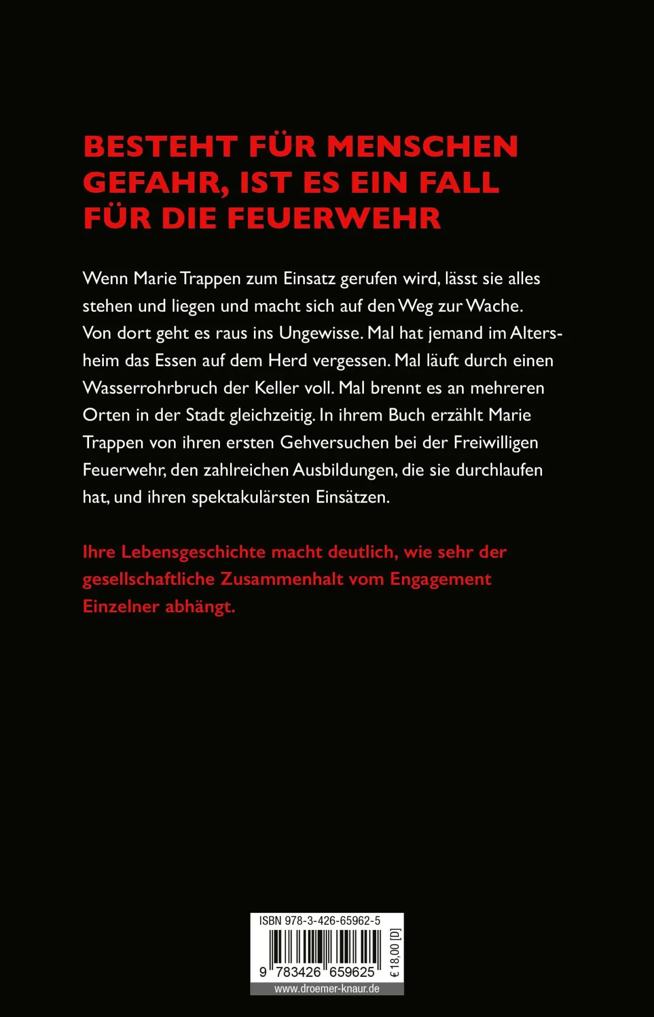 Rückseite: 9783426659625 | Gemeinsam durchs Feuer | Marie Trappen | Taschenbuch | 208 S. | 2025