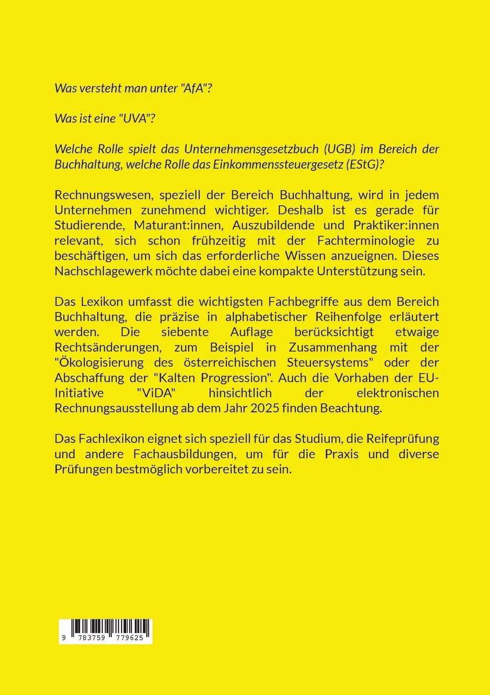 Rückseite: 9783759779625 | Buchhaltung von A-Z | Marlon Possard | Taschenbuch | 432 S. | Deutsch