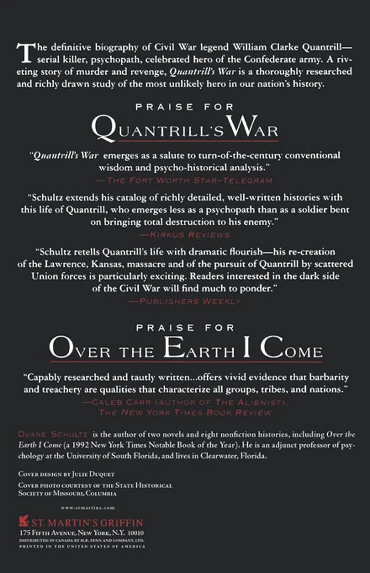 Rückseite: 9780312169725 | Quantrill's War | Duane P. Schultz | Taschenbuch | Englisch | 1997