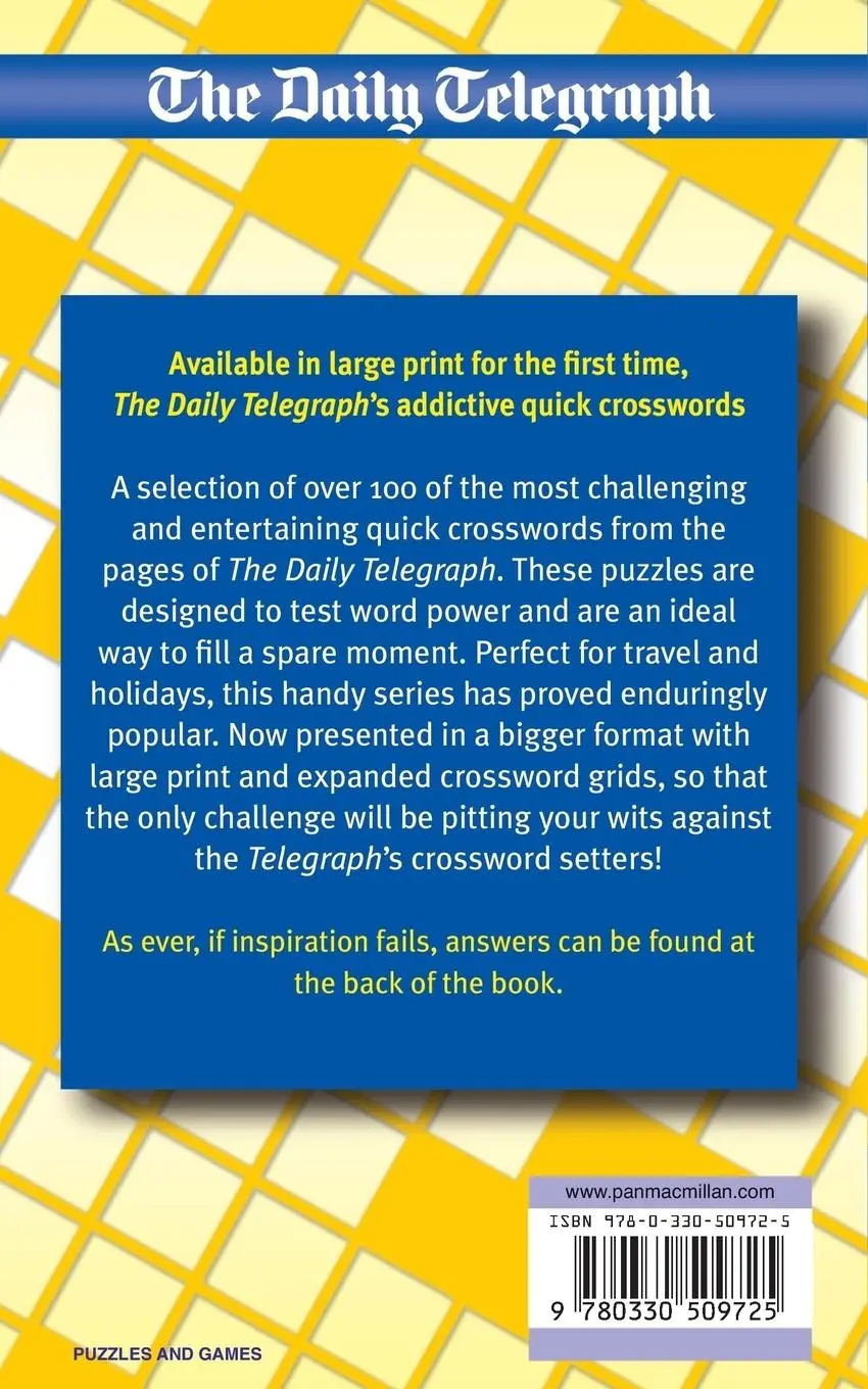 Rückseite: 9780330509725 | Daily Telegraph Book of Large Print Quick Crosswords | Limited | Buch
