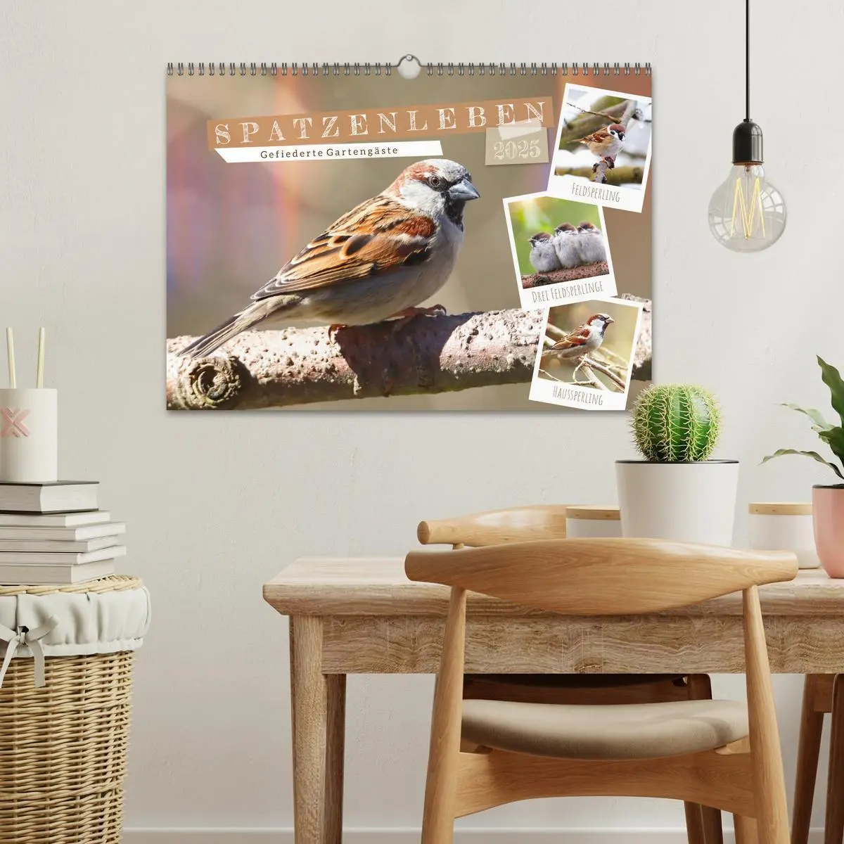 Bild: 9783435319725 | Gefiederte Gartengäste, Spatzenleben (Wandkalender 2025 DIN A3...