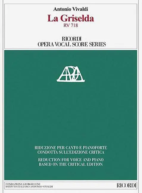 Cover: 9788875929725 | La Griselda RV 718 | Ricordi Opera Vocal Score Series | Borin (u. a.)