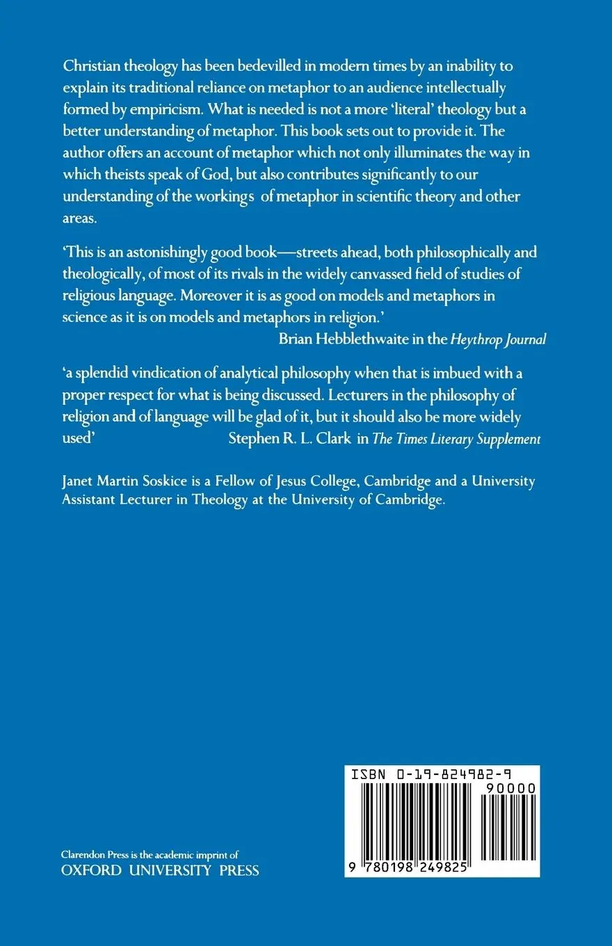 Rückseite: 9780198249825 | Metaphor and Religious Language | Janet M. Siskice (u. a.) | Buch