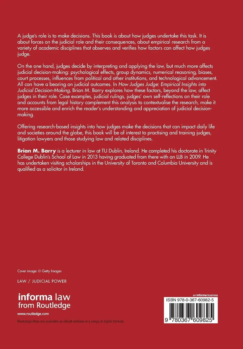 Rückseite: 9780367609825 | How Judges Judge | Empirical Insights into Judicial Decision-Making