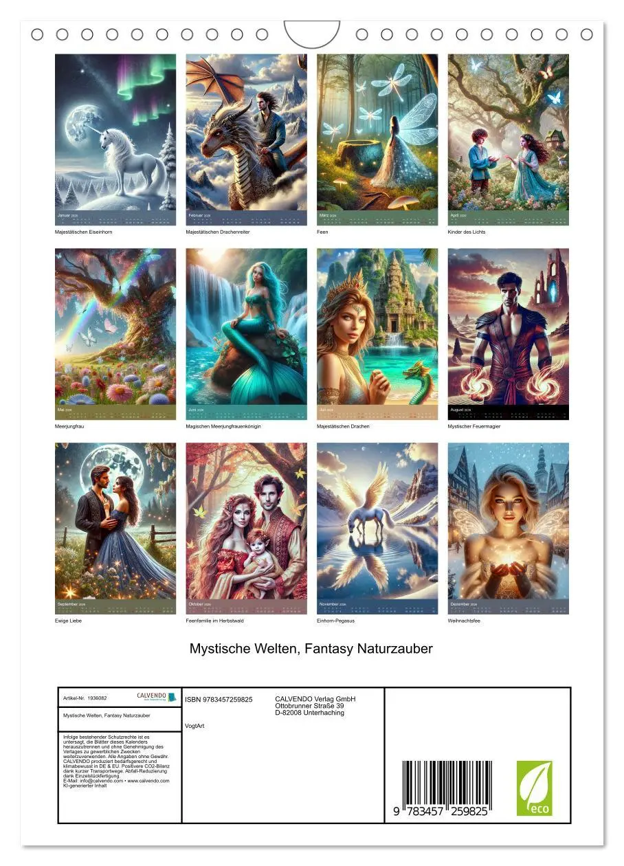 Bild: 9783457259825 | Mystische Welten, Fantasy Naturzauber (Wandkalender 2026 DIN A4...