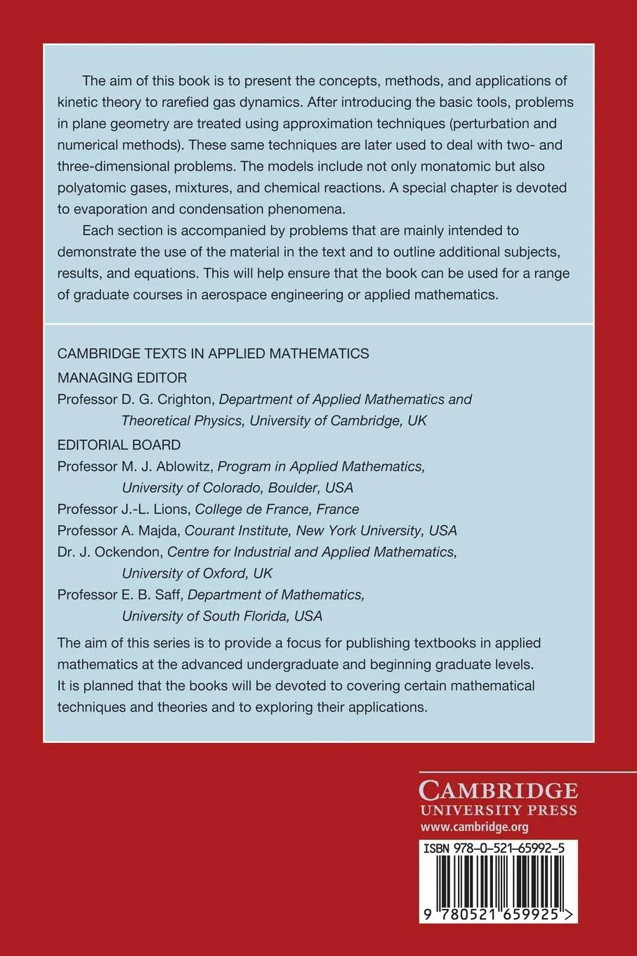 Rückseite: 9780521659925 | Rarefied Gas Dynamics | From Basic Concepts to Actual Calculations