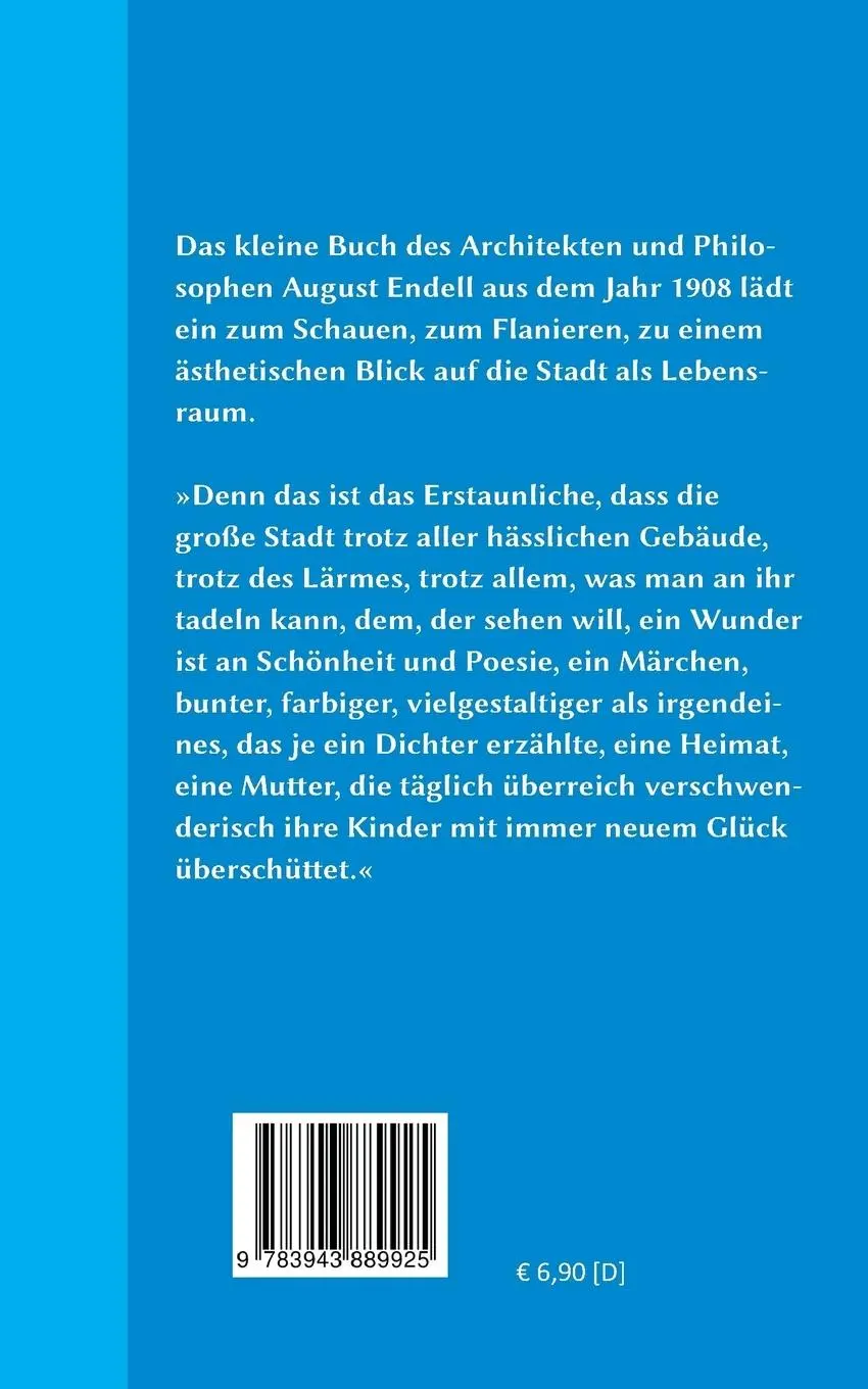 Rückseite: 9783943889925 | Die Schönheit der großen Stadt | August Endell | Taschenbuch | 96 S.