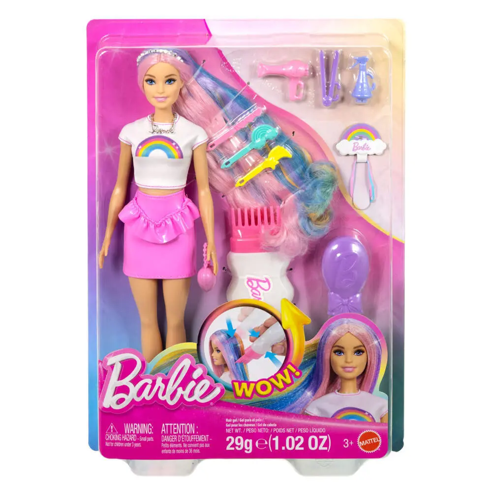 Cover: 194735340026 | Barbie Haarspiel Puppe Regenbogen Glitzer | Blister | JJP07 | Deutsch