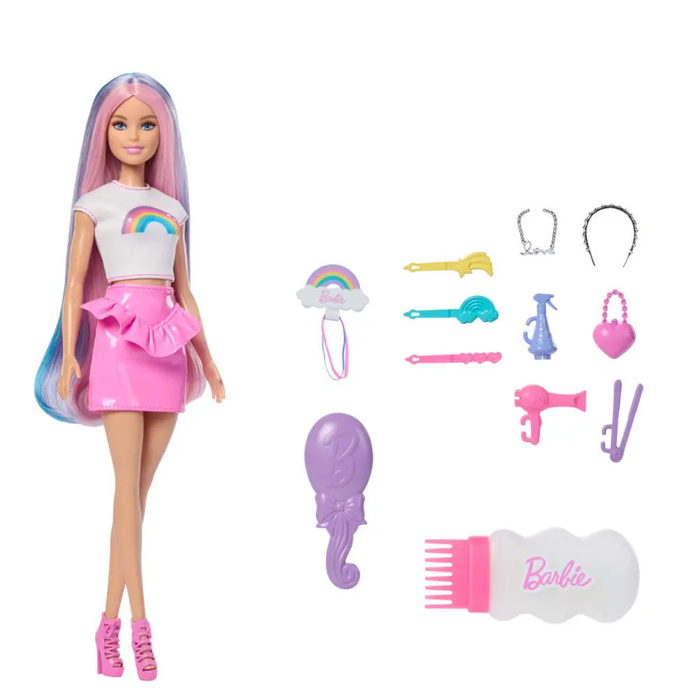 Bild: 194735340026 | Barbie Haarspiel Puppe Regenbogen Glitzer | Blister | JJP07 | Deutsch