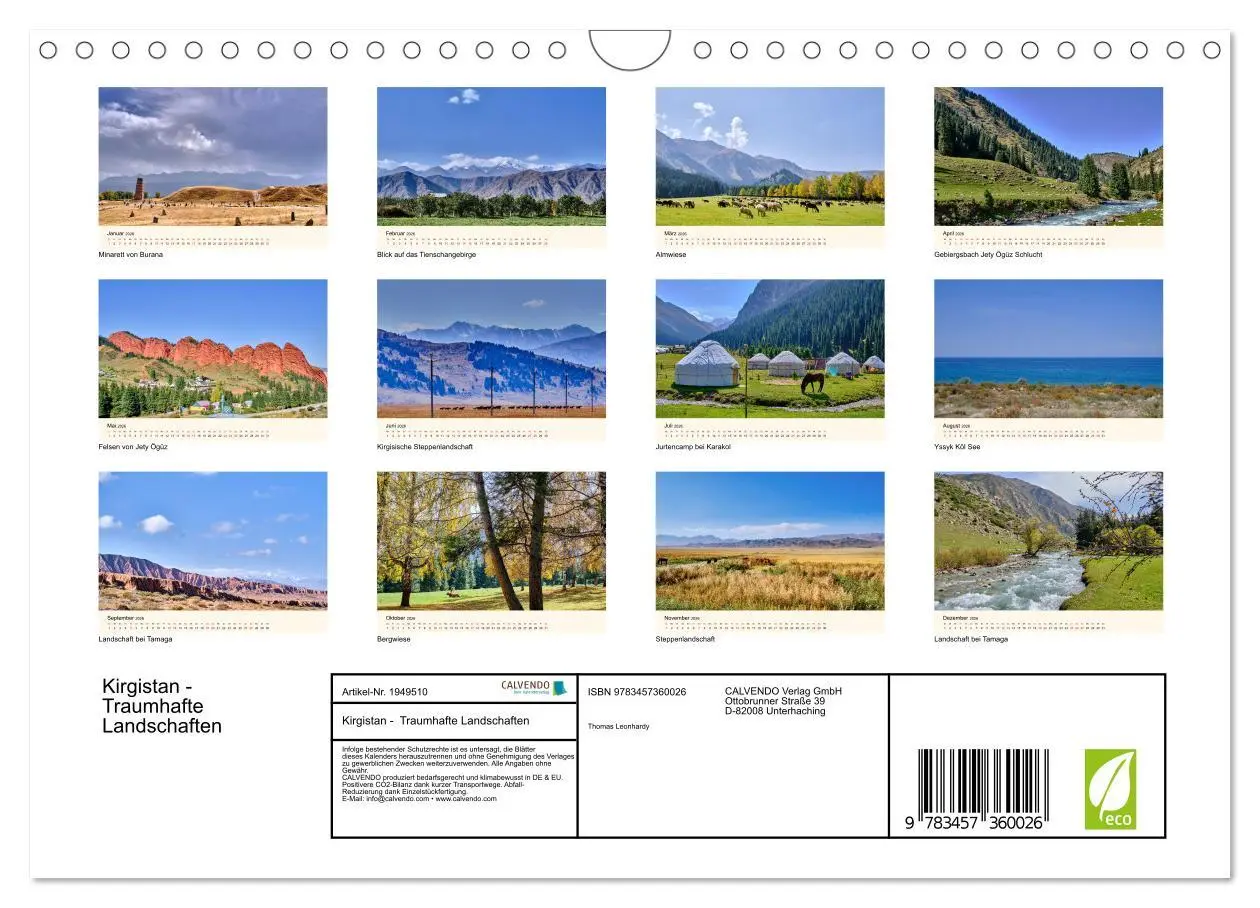 Bild: 9783457360026 | Kirgistan - Traumhafte Landschaften (Wandkalender 2026 DIN A4...