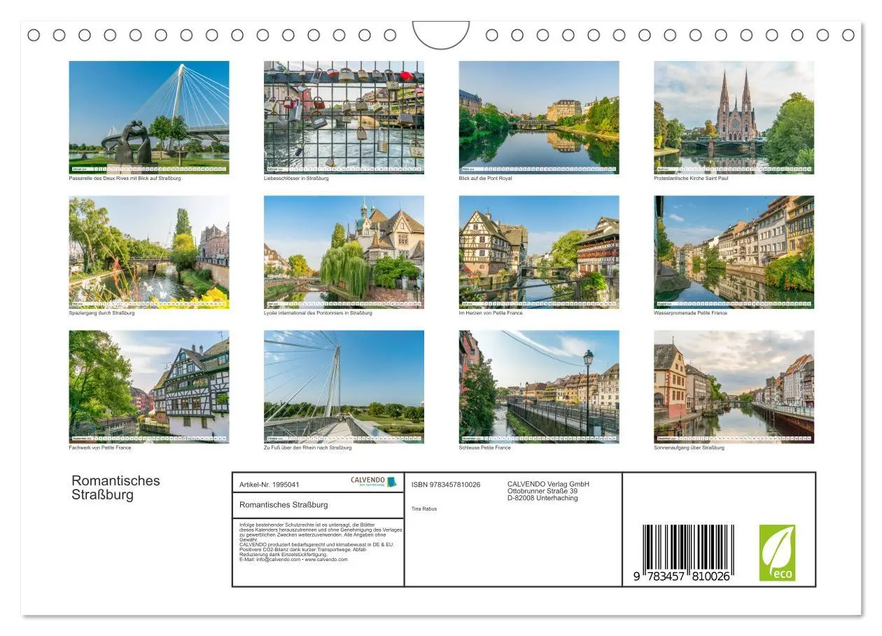 Bild: 9783457810026 | Romantisches Straßburg (Wandkalender 2026 DIN A4 quer), CALVENDO...