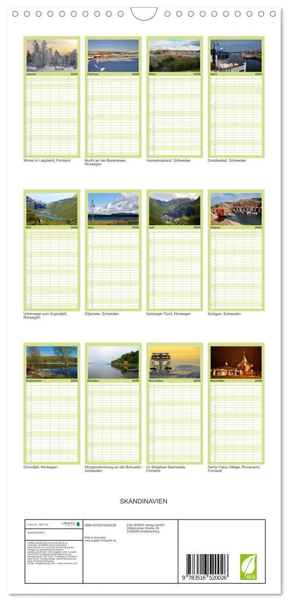 Bild: 9783516520026 | Familienplaner 2026 - SKANDINAVIEN mit 5 Spalten (Wandkalender, 21...