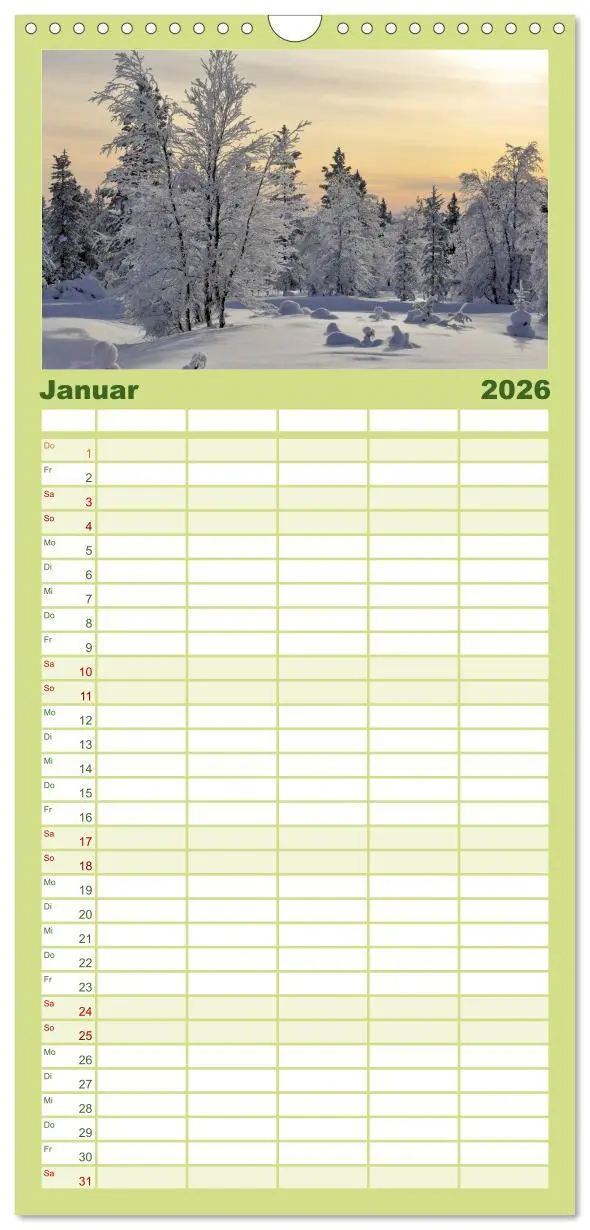 Bild: 9783516520026 | Familienplaner 2026 - SKANDINAVIEN mit 5 Spalten (Wandkalender, 21...