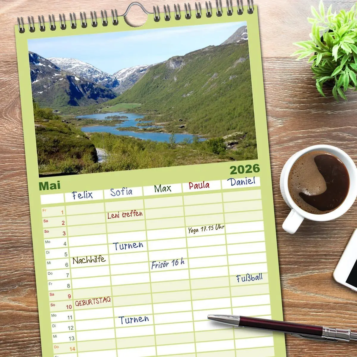 Bild: 9783516520026 | Familienplaner 2026 - SKANDINAVIEN mit 5 Spalten (Wandkalender, 21...