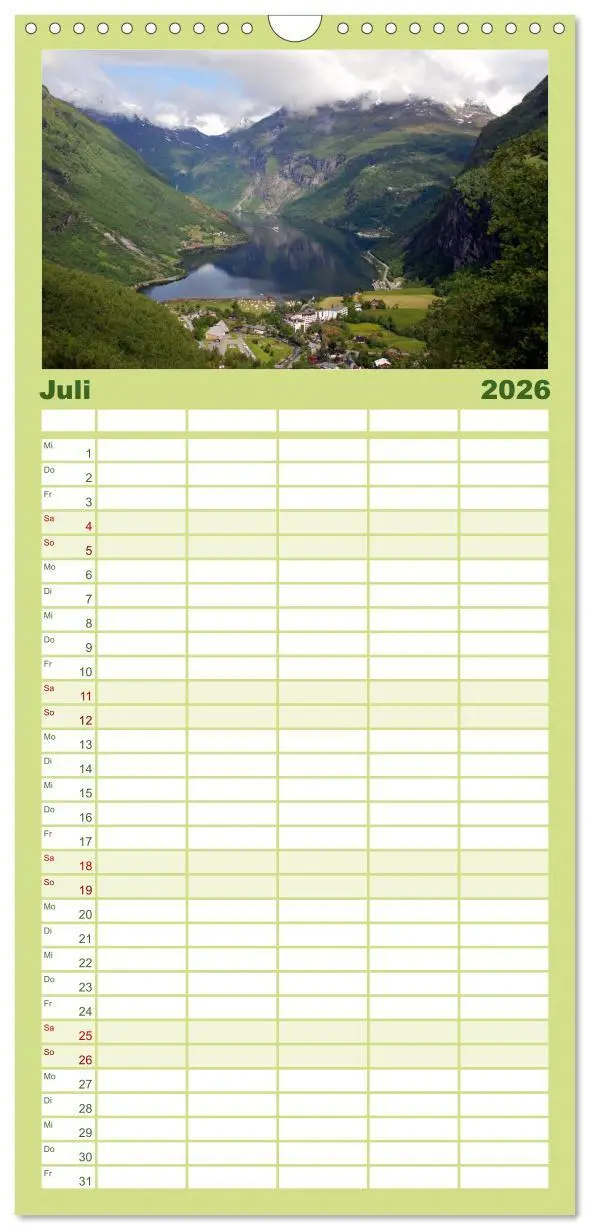 Bild: 9783516520026 | Familienplaner 2026 - SKANDINAVIEN mit 5 Spalten (Wandkalender, 21...