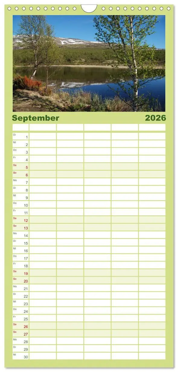 Bild: 9783516520026 | Familienplaner 2026 - SKANDINAVIEN mit 5 Spalten (Wandkalender, 21...