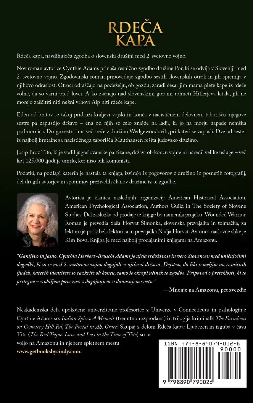 Rückseite: 9798890790026 | RDE¿A KAPA | LJUBEZEN IN IZGUBA V ¿ASU TITA | Cynthia Adams | Buch