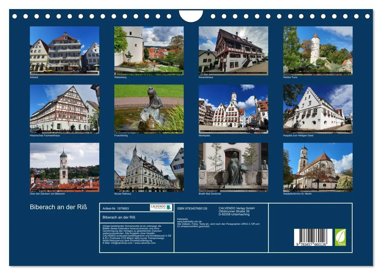 Bild: 9783457660126 | Biberach an der Riß (Wandkalender 2026 DIN A4 quer), CALVENDO...